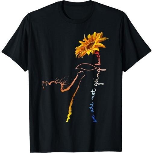 We are Not Going Back Cute Cat Sunflower Kamala-Harris T-Shirt Made in USA
