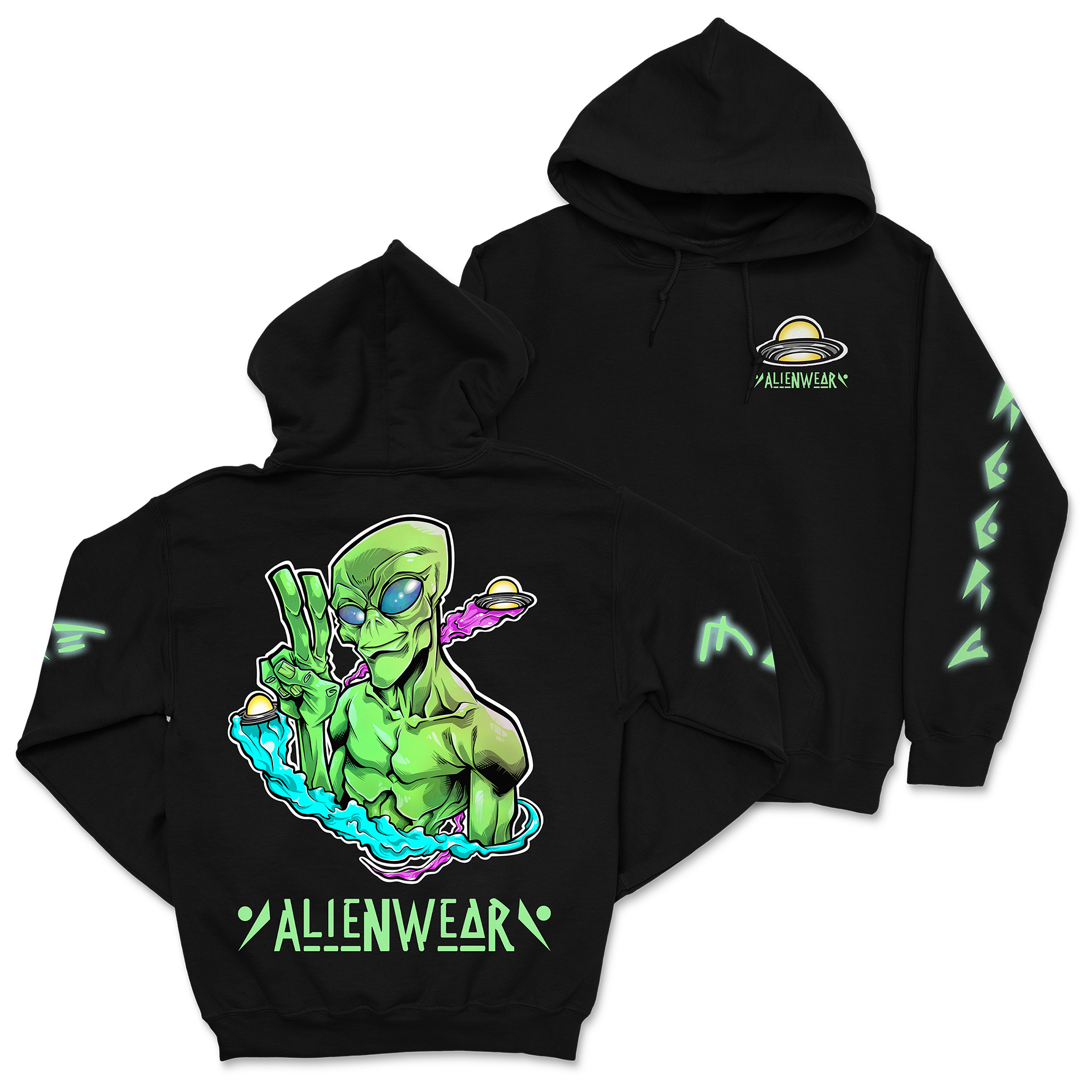 AlienWear - We Come In Peace Hoodie T-Shirts, Sweatshirt | CoreVibeTees.com (Image 1)