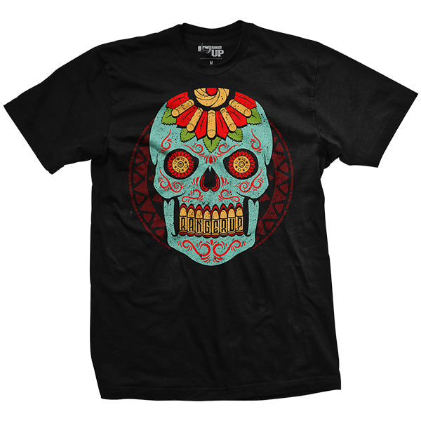 Halloween - Blue Sugar Skull T-Shirt Hoodie, Sweatshirt | CoreVibeTees.com (Image 1)