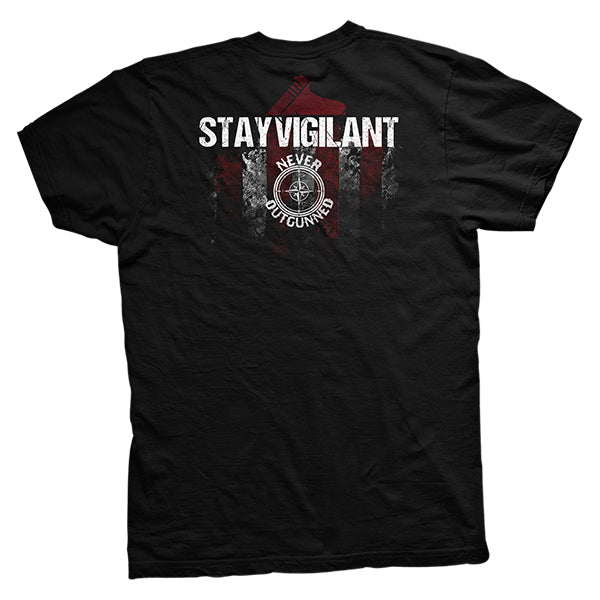 Never Outgunned Stay Vigilant T-Shirt Style001 Hoodie, Sweatshirt | CoreVibeTees.com (Image 3)