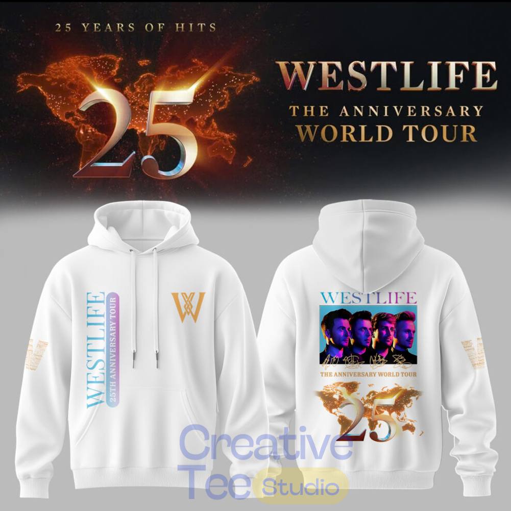 Westlife 25th Anniversary World Tour Golden Memories Tee Hoodie
