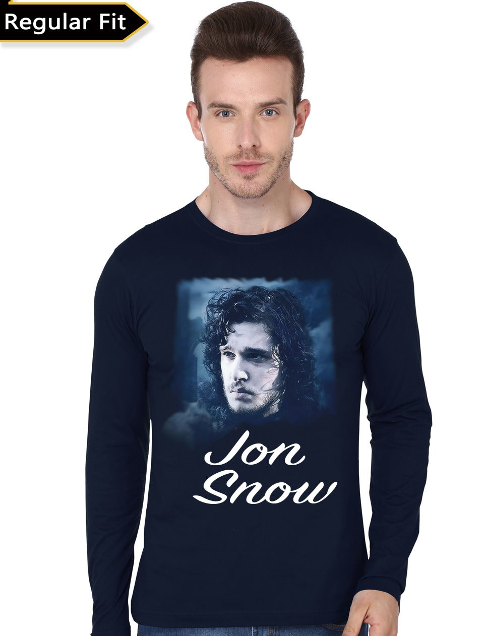 Jon Snow Navy Blue Full Sleeve Tee Hoodie, Sweatshirt | CoreVibeTees.com