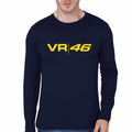 VR 46 Navy Blue Full Sleeve Tee Hoodie, Sweatshirt | CoreVibeTees.com