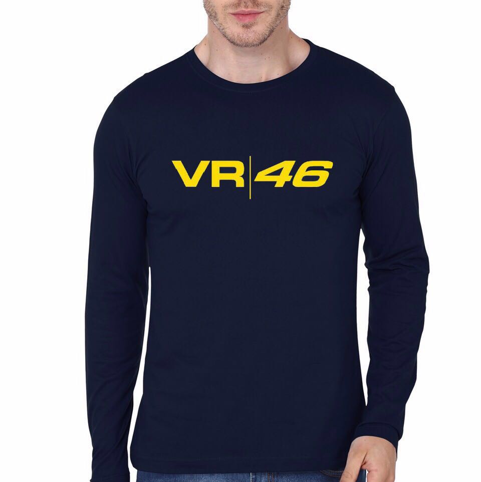 VR 46 Navy Blue Full Sleeve Tee Hoodie, Sweatshirt | CoreVibeTees.com