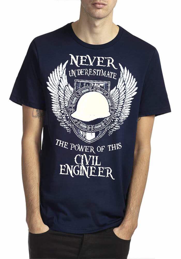 Never Under Estimate The Power Of This Civil Engineer Navy Blue T-Shirt Hoodie, Sweatshirt | CoreVibeTees.com