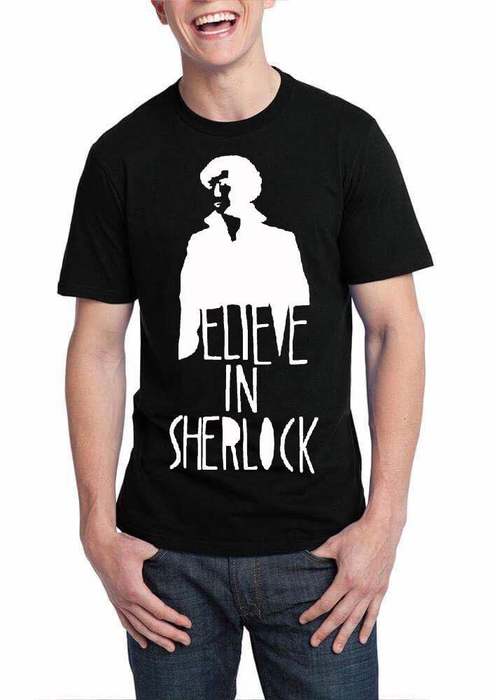 Believe In Sherlock Black T-Shirt Hoodie, Sweatshirt | CoreVibeTees.com