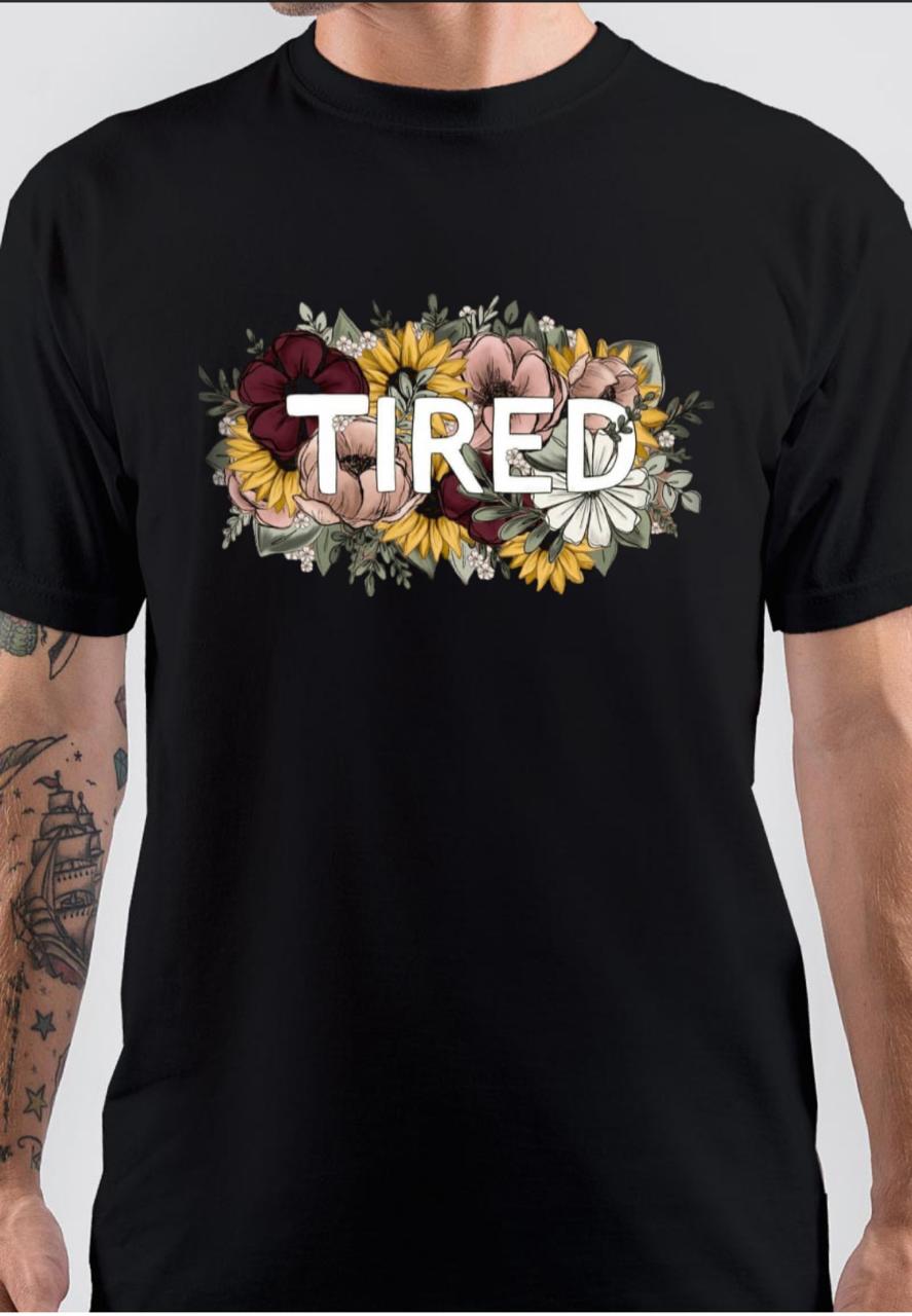 Tired Half Sleeve Black T-Shirt Hoodie, Sweatshirt | CoreVibeTees.com