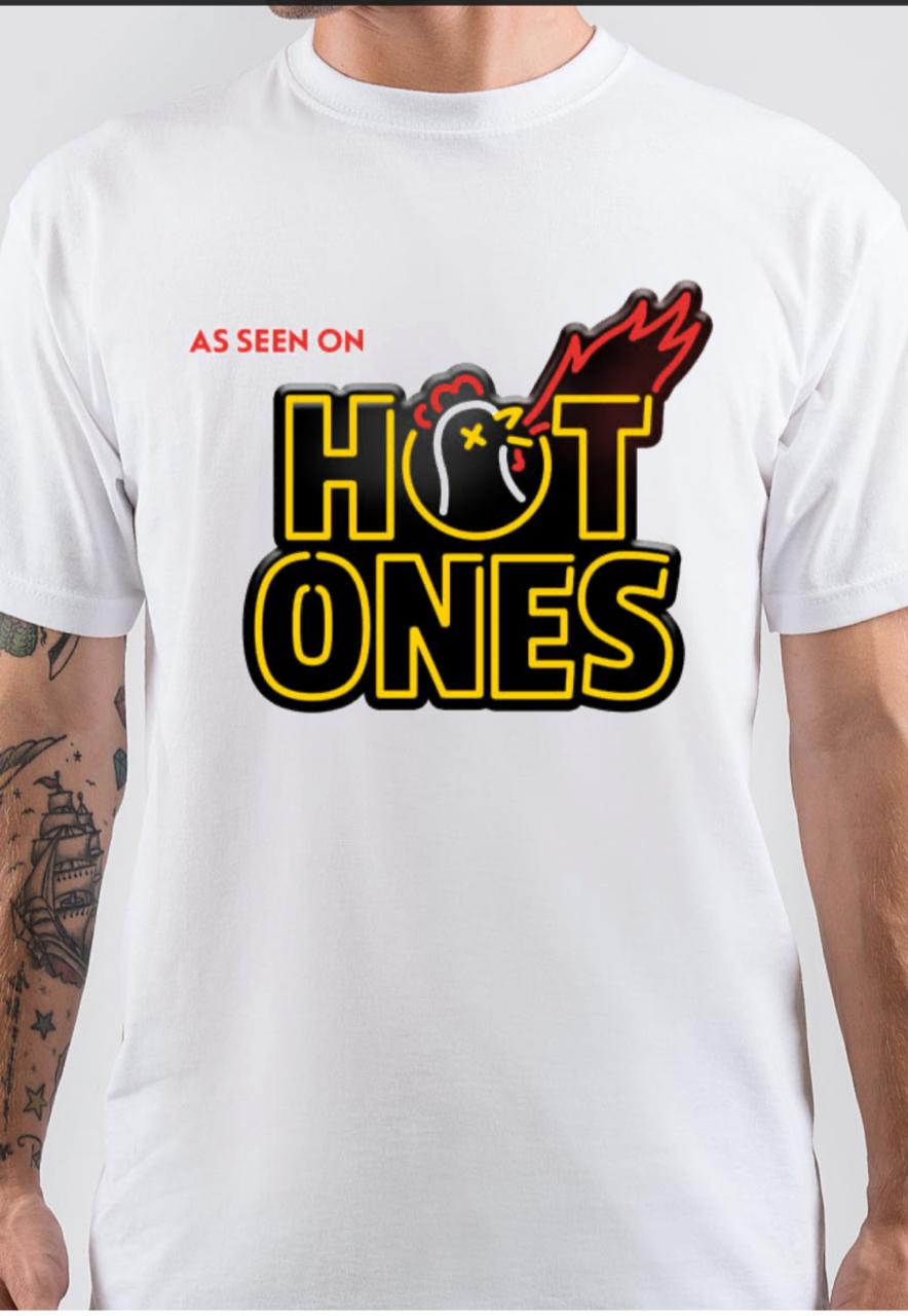 Hot Ones Half Sleeve White T-Shirt Hoodie, Sweatshirt | CoreVibeTees.com