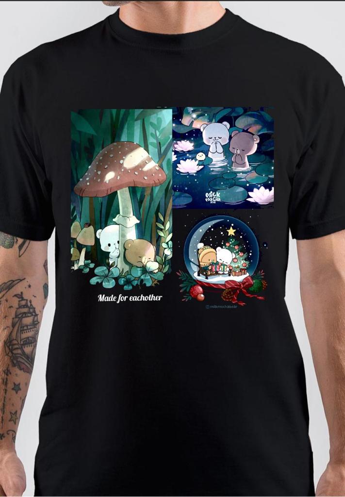 Milk And Mocha Half Sleeve Black T-Shirt Hoodie, Sweatshirt | CoreVibeTees.com