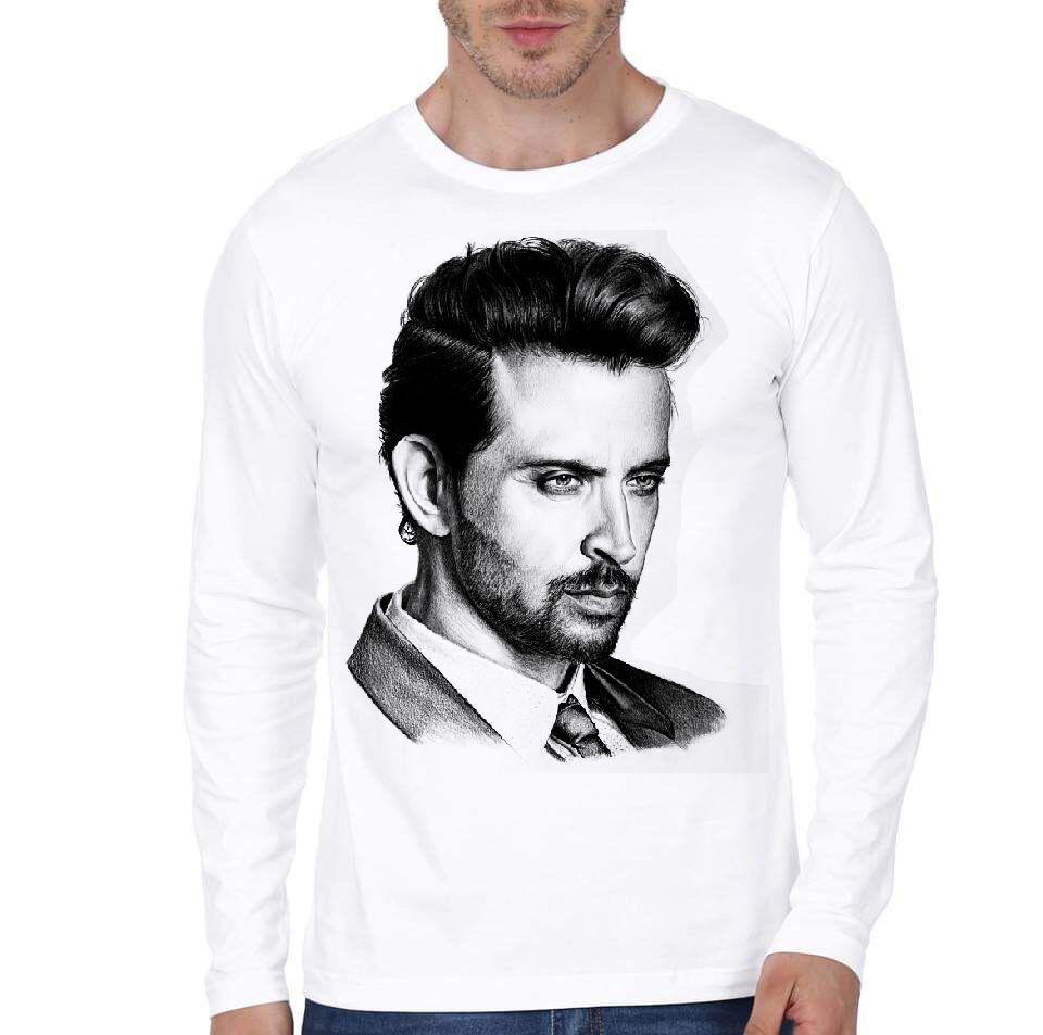 Hrithik Roshan Portrait  Full Sleeves T-Shirt Hoodie, Sweatshirt | CoreVibeTees.com