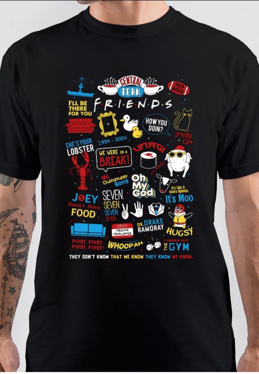 F.R.I.E.N.D.S infographic Black T-Shirt Hoodie, Sweatshirt | CoreVibeTees.com