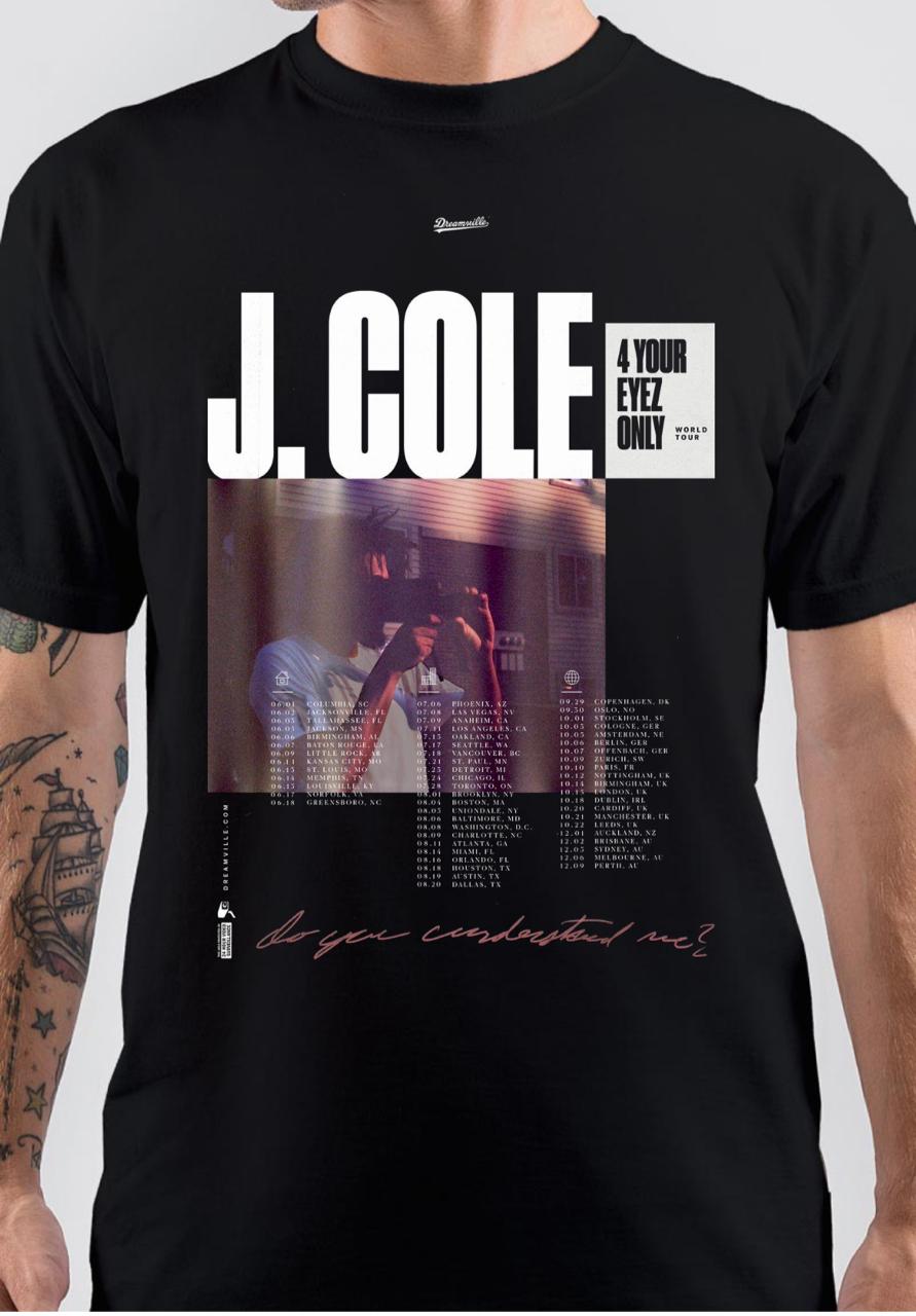 J cole tour poster Black T-Shirt Hoodie, Sweatshirt | CoreVibeTees.com