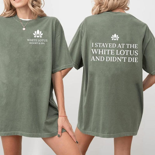 White Lotus Thailand Unisex Comfort Color CC 1717 Tee, Resort and Spa Shirt, Season Three White Lotus Shirt,I Stayed At The White Lotus And Didn't Die