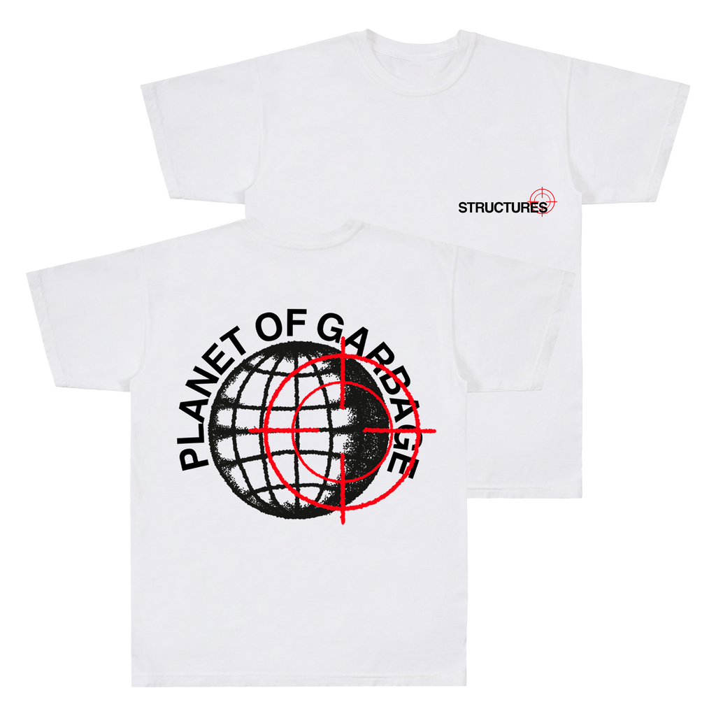 Structures - Planet of Garbage White Shirt Hoodie, Sweatshirt | CoreVibeTees.com (Image 1)