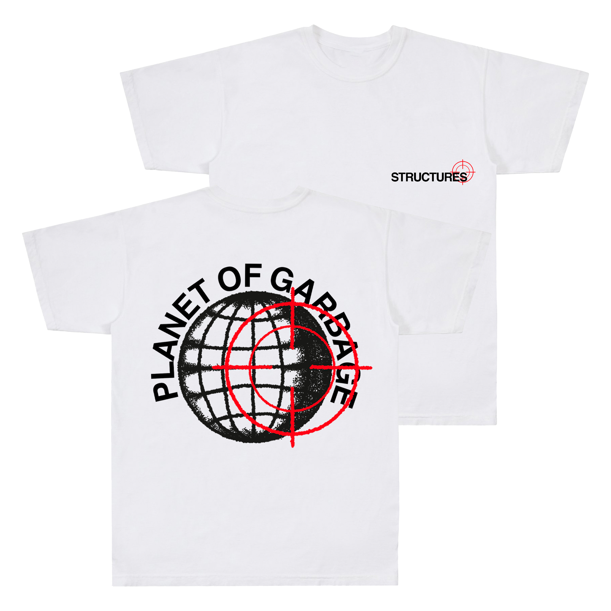 Structures - Planet of Garbage White Shirt Hoodie, Sweatshirt | CoreVibeTees.com (Image 1)