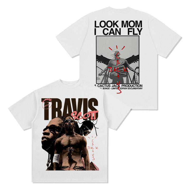 Look Mom I Can Fly By Travis Scott TEE Hoodie, Sweatshirt | CoreVibeTees.com (Image 1)