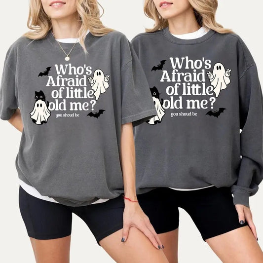 Who's Afraid Of Little Old Me Shirt, TI Halloween Ghost Shirt, Halloween Eras tshirt, Fall Tshirt Cute Ghost Tee Gift, Concert Tee T-shirt Cotton Crewneck Shortsleeve Basic
