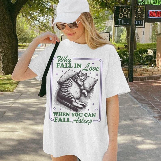 Why fall in love when you can fall asleep | aroace | aromantic | asexual shirt | asexual clothing | asexual pride gifts | ace pride | funny