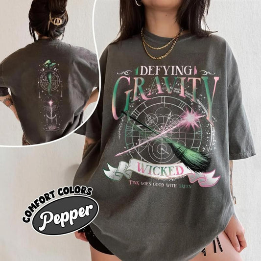 Wicked Defying Gravity Tee Shirt, Defying Gravity Sweatshirt, Broomstick Magic Wand Shirt, Wicked Movie Tee Shirt, Wizard Movie T-Shirt, Wicked Movie Merch