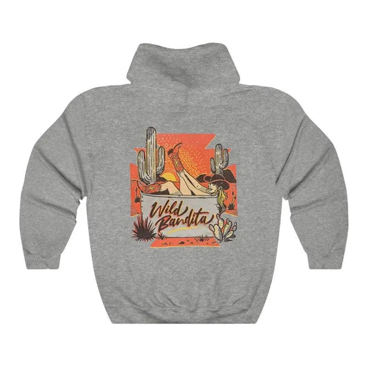 Wild Bandita Hoodie, Oversized Hoodie, Western Women's Hoodie, Country Sweatshirt, Southern Hispanic, Trendy, Concert, Desert Vibes, Cowgirl Top