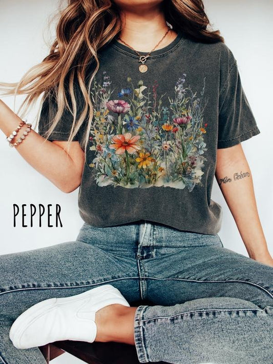Wildflower Boho Cottagecore Shirt, Aesthetic Flower T-Shirt, Vintage Floral Shirt, Fairycore T Shirt, Forestcore Shirt