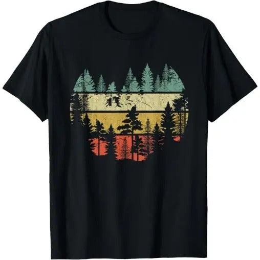Wildlife Trees Outdoors Nature Retro Forest Sleeveless T-Shirt  Made in USA