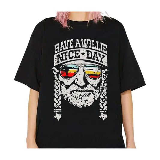 Willie Nelson Country Music Have a Willie Nice Day T Shirt Gift for fans
