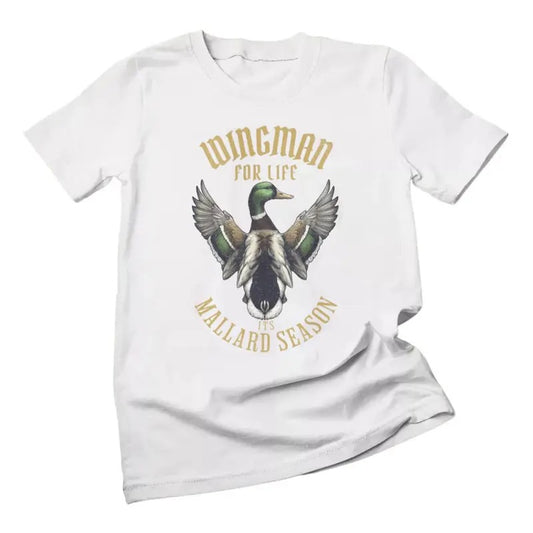 Wingman for life It Mallard Duck Season 2024 2025 T-shirt For Men Mallard Duck Vintage Distressed Nature Lover Wildlife Gift For Husband Dad