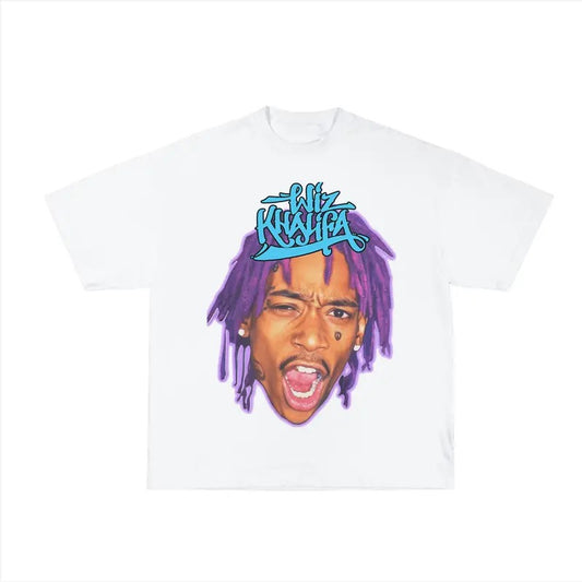 Wiz Khalifa Big Face Tee - Trendy Rap Graphic Design