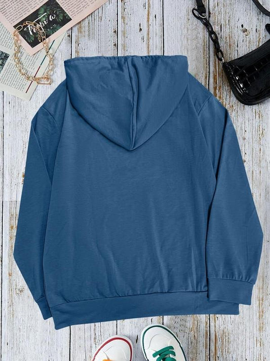 Women's Cartoon Figure Print Drop Shoulder Hoodie, Fashion Casual Drawstring Pocket Hooded Sweatshirt for Daily Holiday Outdoor Wear, Women Clothing for Fall & Winter