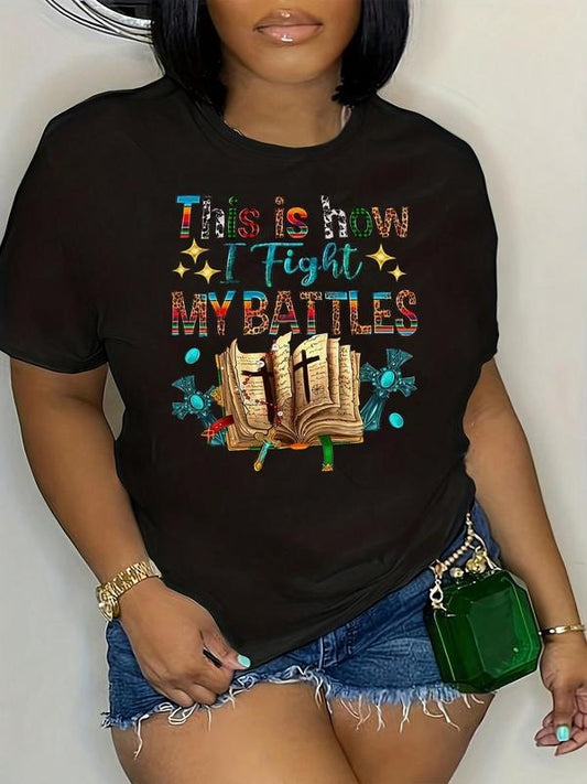 Women's Cartoon Graphic Print Round Neck Tee, Trendy Casual Short Sleeve T-shirt for Daily Wear, Ladies Summer Outfit