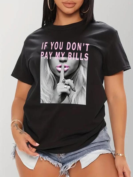 Women's Figure Print Round Neck Tee, Streetwear Short Sleeve Crew Neck T-Shirt, Casual Top for Women