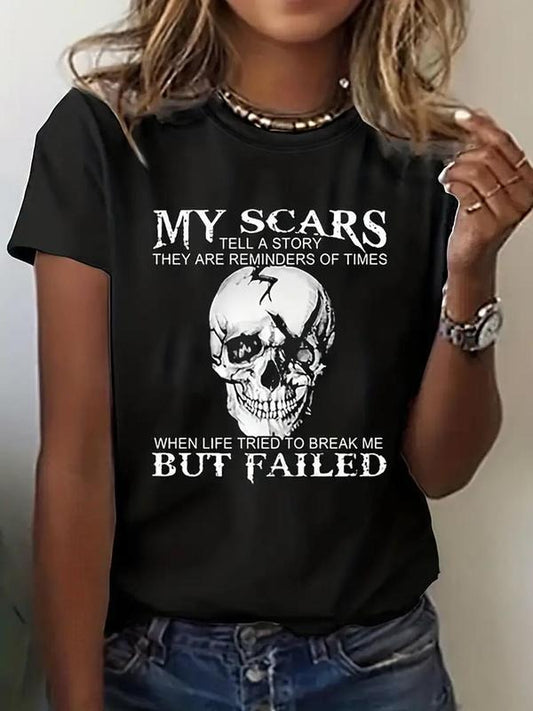 Women's Graphic Print Round Neck Tee, Trendy Casual Short Sleeve T-shirt for Daily Wear, Ladies Outfit