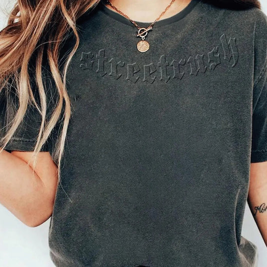 Women's Letter Print Drop Shoulder Tee, Casual Short Sleeve Round Neck T-shirt for Summer, Women's Top for Daily Wearstyle{n002}2
