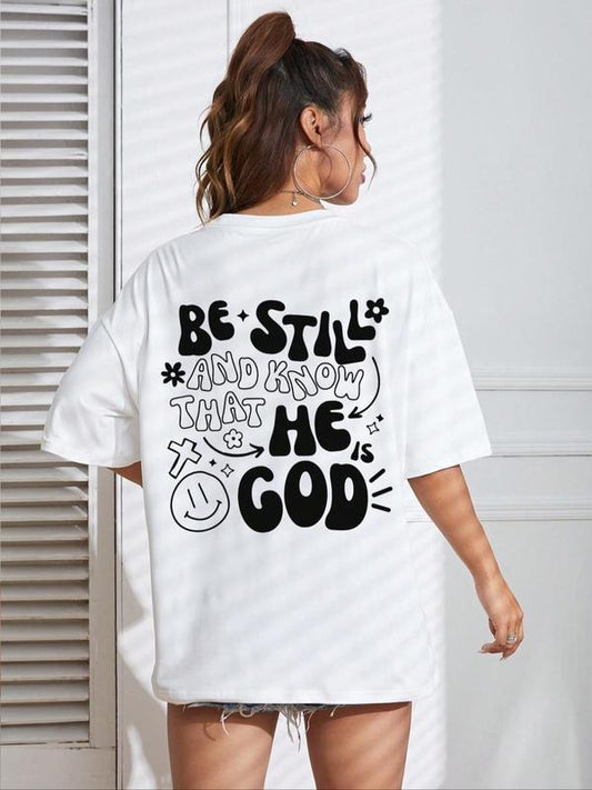 Women's Letter Print Drop Shoulder Tee, Fashion Casual Crew Neck T-Shirt for Daily Holiday Outdoor Wear, Ladies Teen Girls Clothes for Summer