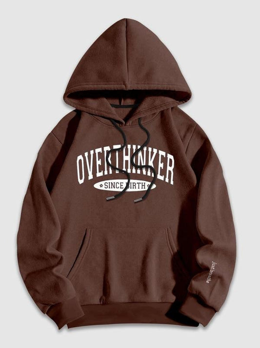 Women's Letter Print Hoodie, Casual Long Sleeve Hooded Sweatshirt for Fall & Winter, Women's Clothes for Daily Wear
