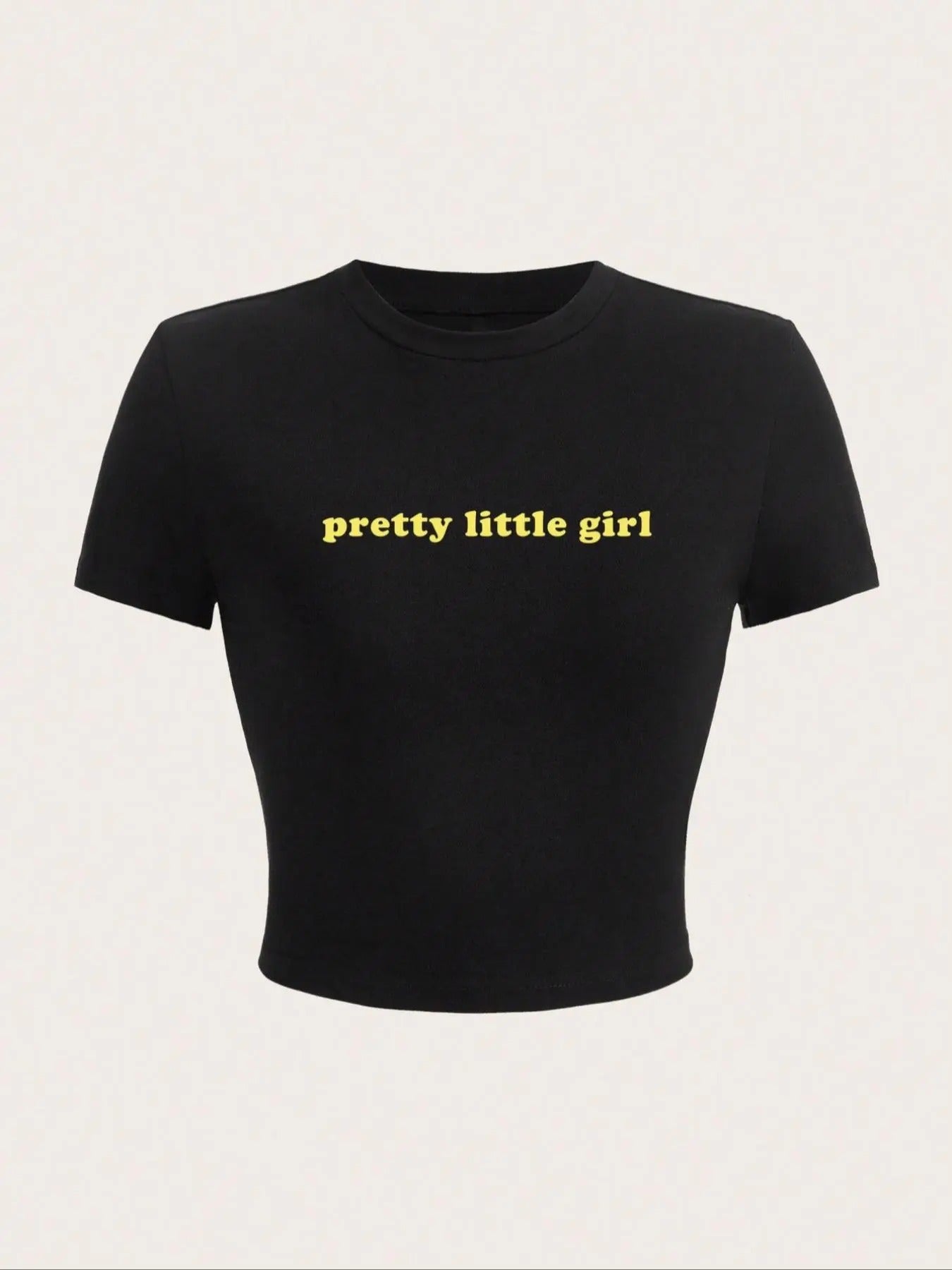Women's Letter Print Round Neck Crop Tee, Vintage Trendy Casual Short Sleeve Cropped T-Shirt for Daily Wear, Ladies Summer Outfit