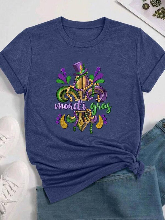 Women's Letter Print Round Neck Graphic Tee, Vintage Trendy Casual Short Sleeve T-shirt for Daily Wear, Ladies All Seasons Clothes