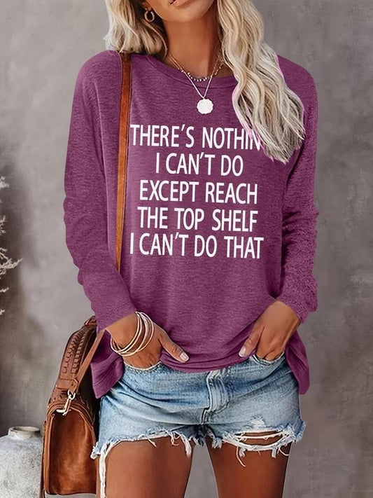 Women's Letter Print Round Neck Tee, Fashion Casual Crew Neck Long Sleeve T-shirt for Daily Holiday Vacation Outdoor Wear, Women Tops for Spring & Fallstyle{n002}2