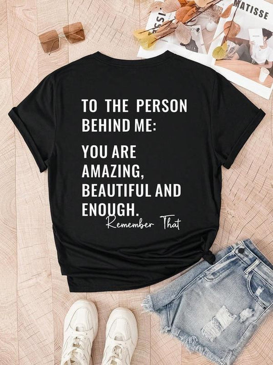 Women's Letter Print Round Neck Tee, Vintage Casual Graphic Short Sleeve T-shirt For Daily Wear, Trendy Ladies Summer Outfit