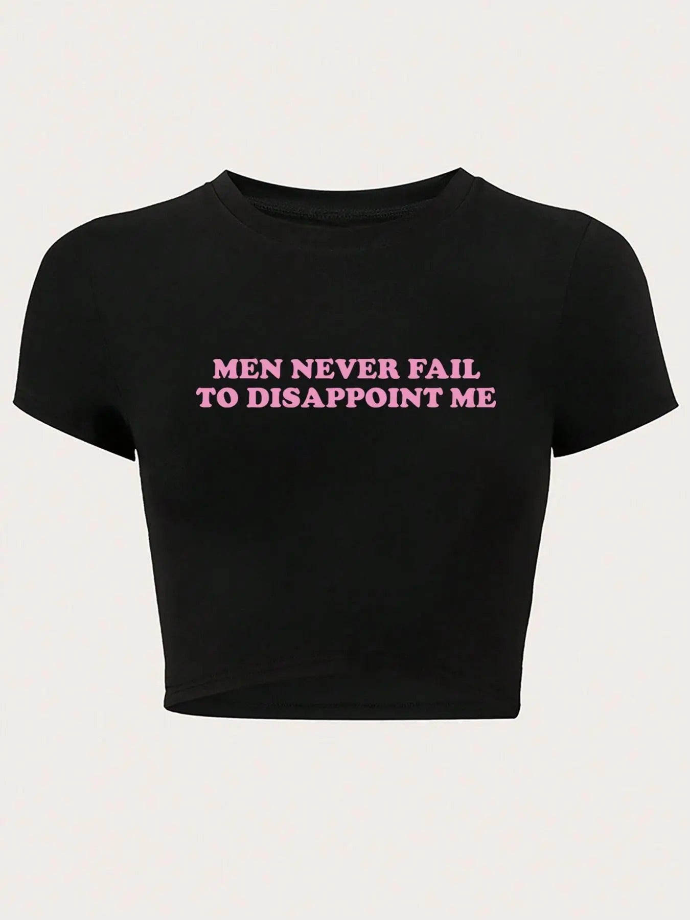 Women's Slogan Print Round Neck Crop Tee, Fashion Casual Crew Neck T-Shirt for Daily Holiday Vacation Outdoor Wear, Ladies Clothes for All Seasons
