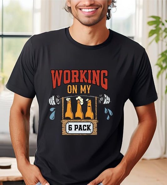 Working On My 6 Pack Shirt Beer Shirt Alcohol Shirt Funny Drunk Shirt Drinking Tee Six Pack Beer Tee Gift For Papa Father's Day Gift  T-shirt, sweater and Hoodie