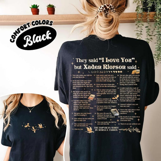 Xaden Riorson Quote Comfort Colors Shirt, Fourth Wing Book Quotes Shirt, Xaddy Shirt, Romantasy Book Merch