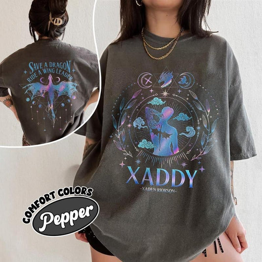 Xaden Riorson Shirt Digital Download, Trendy Xaddy Shirt, Xaden Fourth Wing Fan Merch, Onyx Storm Shirt Clipart, Dragon Rider 2 Sided TShirt