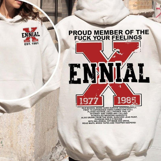Xennial Cotton Shirt for Women and Men - Unisex Full Size, Lightweight, Suitable for Generation X, Available in Various Colors