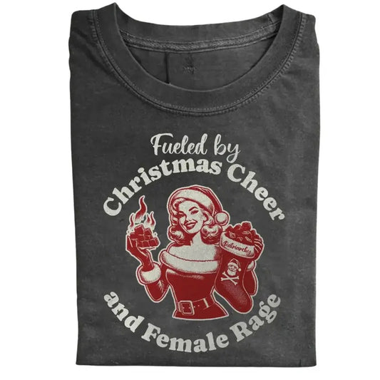 Xmas Rage Cheer Female T-shirt, Vintage  Funny Graphic T-Shirt
