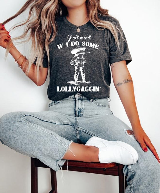 Y'all Mind If I Do Some Lollygagging Shirt, Funny Frog Graphic T-Shirt, Cute Funny Frog Tee, Frog Lovers Tee, Retro Farmer Tee, Farmer Tee