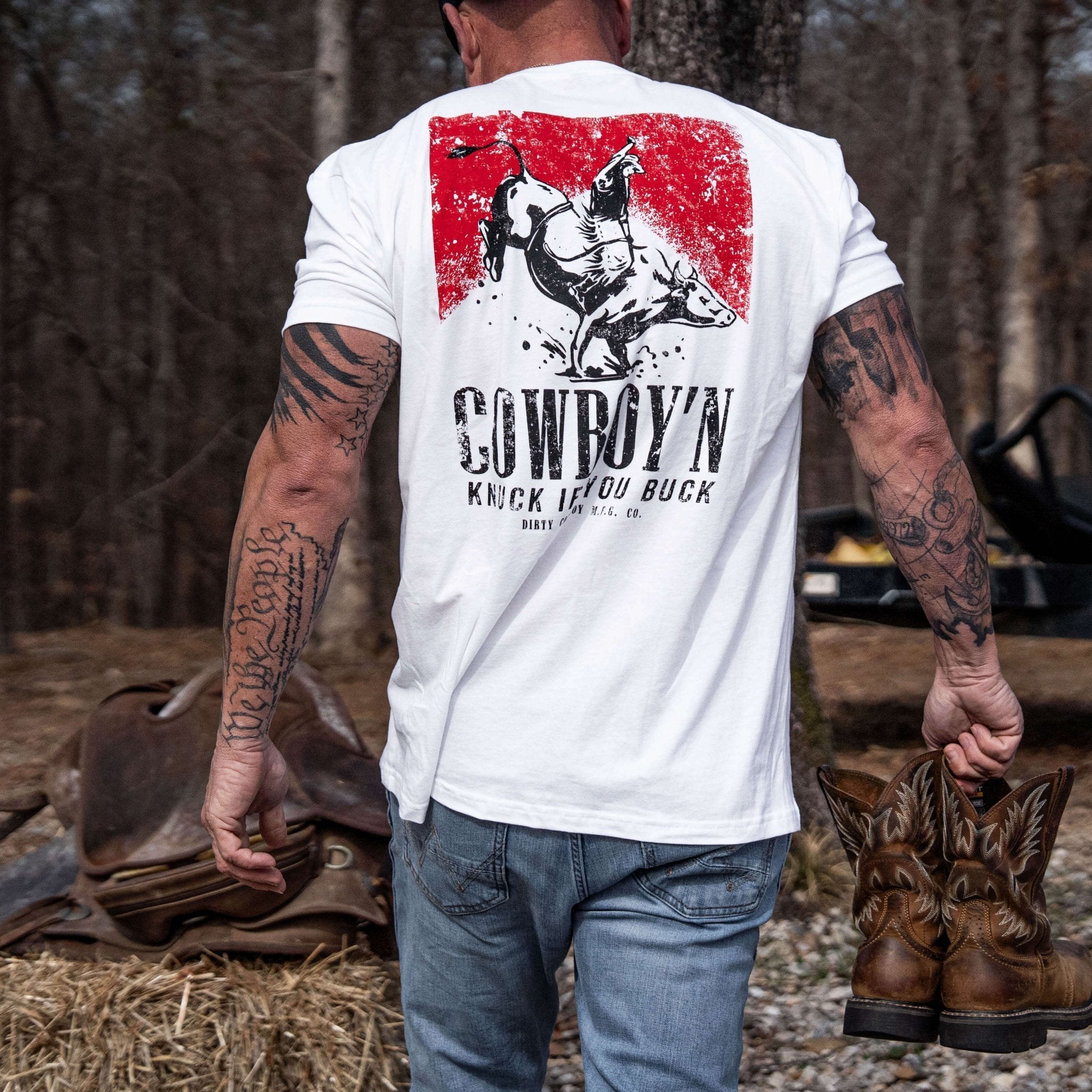 Cowboy'n | Knuck If You Buck Men's T-Shirt Hoodie, Sweatshirt | CoreVibeTees.com (Image 2)