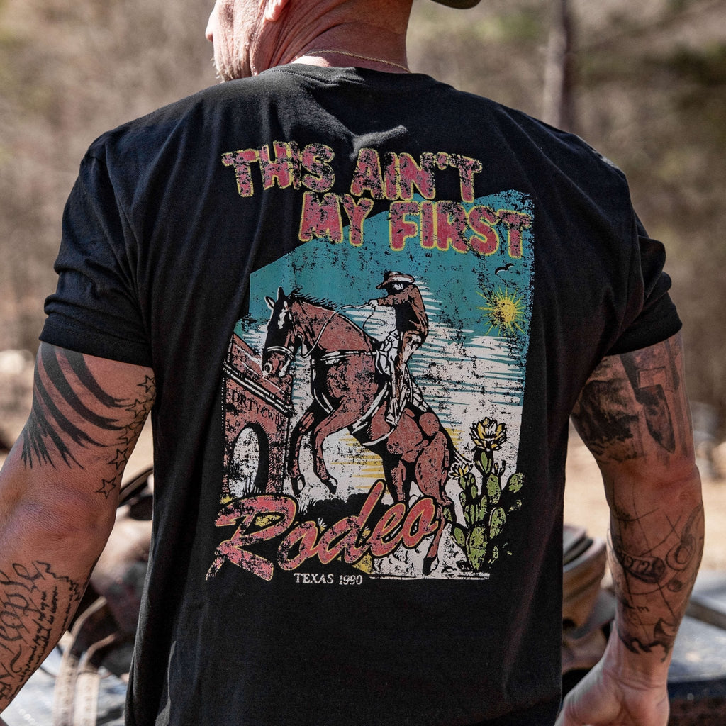 This Ain't My First Rodeo Vintaged Men's T-Shirt Hoodie, Sweatshirt | CoreVibeTees.com (Image 2)