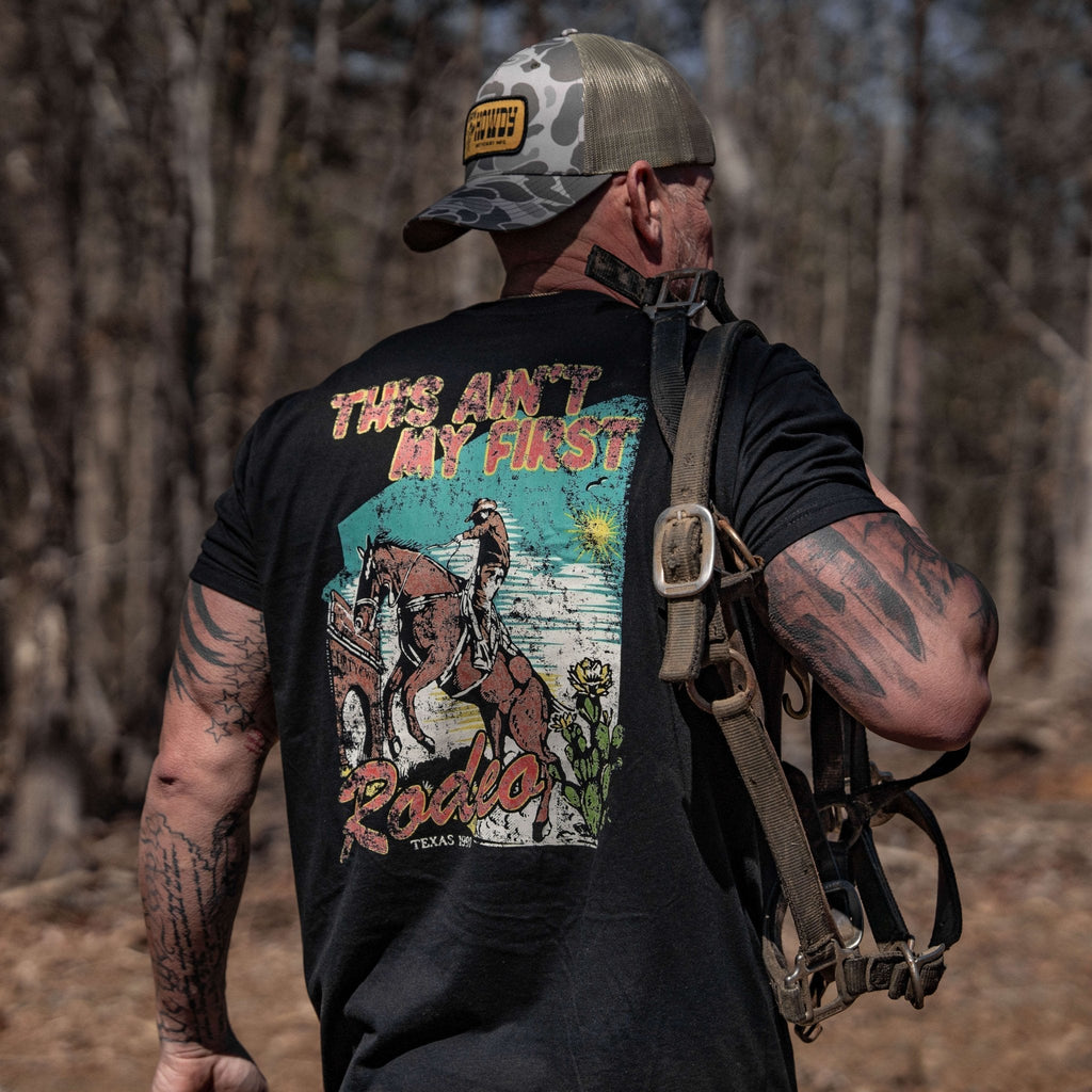 This Ain't My First Rodeo Vintaged Men's T-Shirt Hoodie, Sweatshirt | CoreVibeTees.com (Image 3)